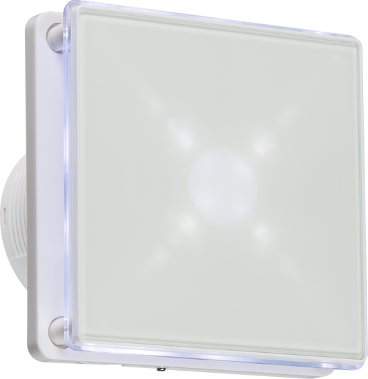 Knightsbridge 100mm 4" LED Backlit Extractor Fan with Overrun Timer White EX003T