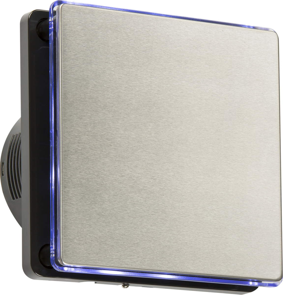Knightsbridge 100mm 4" LED Backlit Extractor Fan with Humidistat & Overrun Timer Black & Stainless Steel EX004H