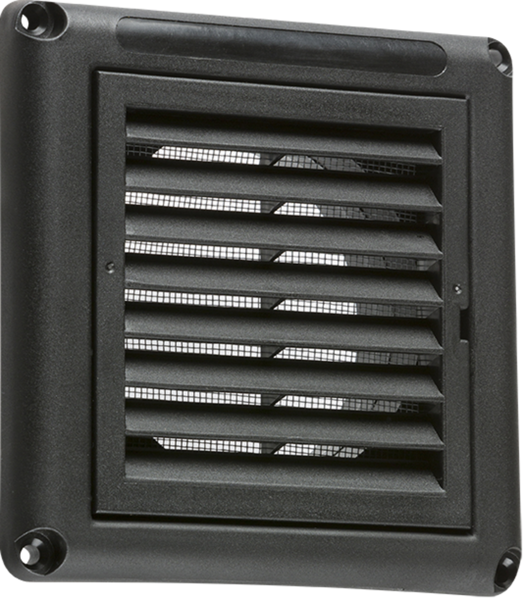 Knightsbridge 100mm 4" Extractor Fan Grille with Fly Screen Black EX009B