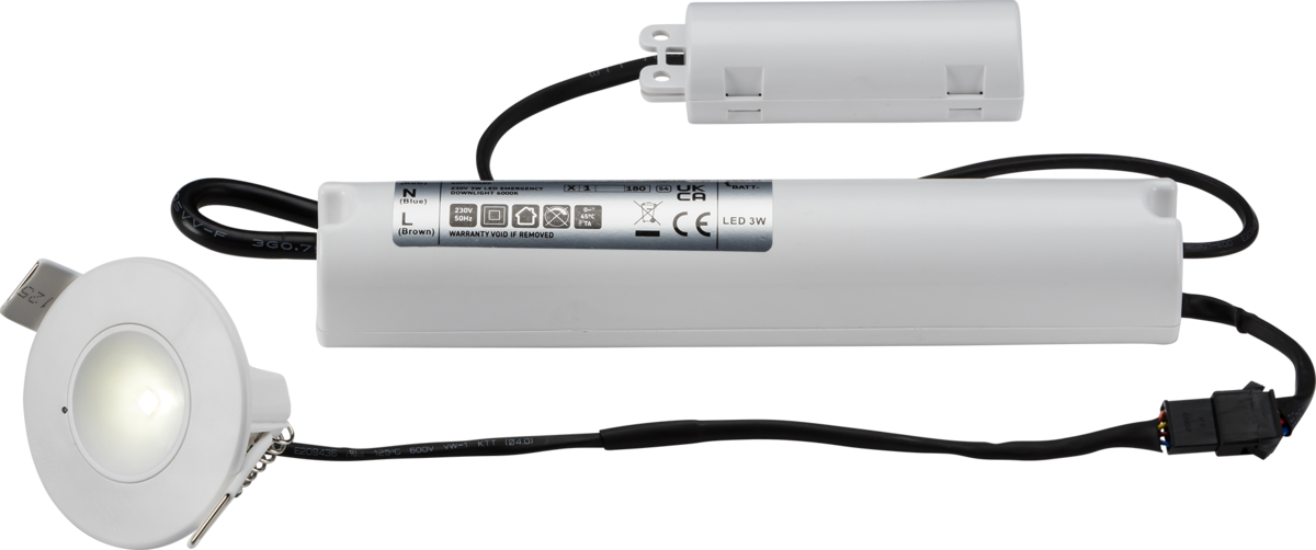 Knightsbridge IP20 3.5W LED Self-test Emergency Downlight 3000K EMPOWER4WST