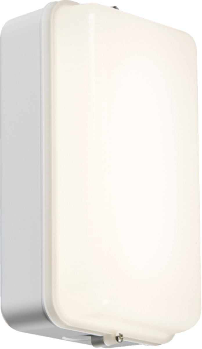 Knightsbridge IP54 5W LED Security Amenity Bulkhead White Base with Daylight Sensor AMLEDWP
