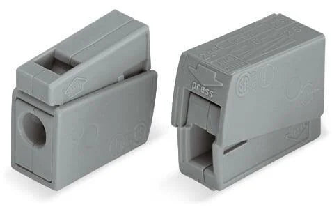 Wago 24A 2 Pole Push Button Lighting Connector Grey 224-101