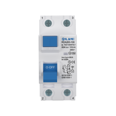 Live Electrical 100A 30mA 2P Type A High Immunity RCD RDA2100-030