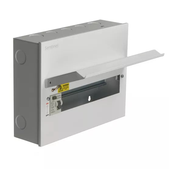 Europa Sentinel 10 Way (8 Free) 80A Type A RCCB Incomer Metal Consumer Unit SLCU10R