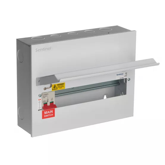 Europa Sentinel 14 Way (12 Free) Metal Consumer Unit with 100A Main Switch SLCU14M