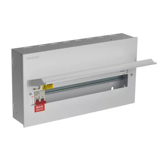 Europa Sentinel 20 Way (18 Free) Metal Consumer Unit with 100A Main Switch SLCU20M