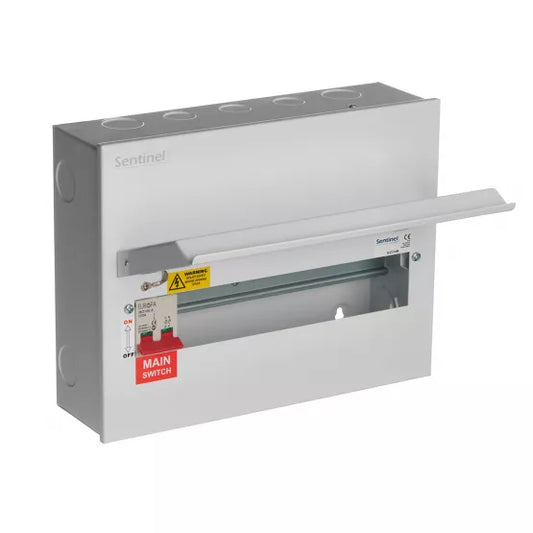 Europa Sentinel 12 Way (10 Free) Metal Consumer Unit with 100A Main Switch SLCU12M