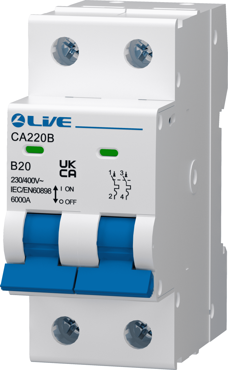 Live Electrical 16A 2 Pole C Curve 6kA MCB CA216C