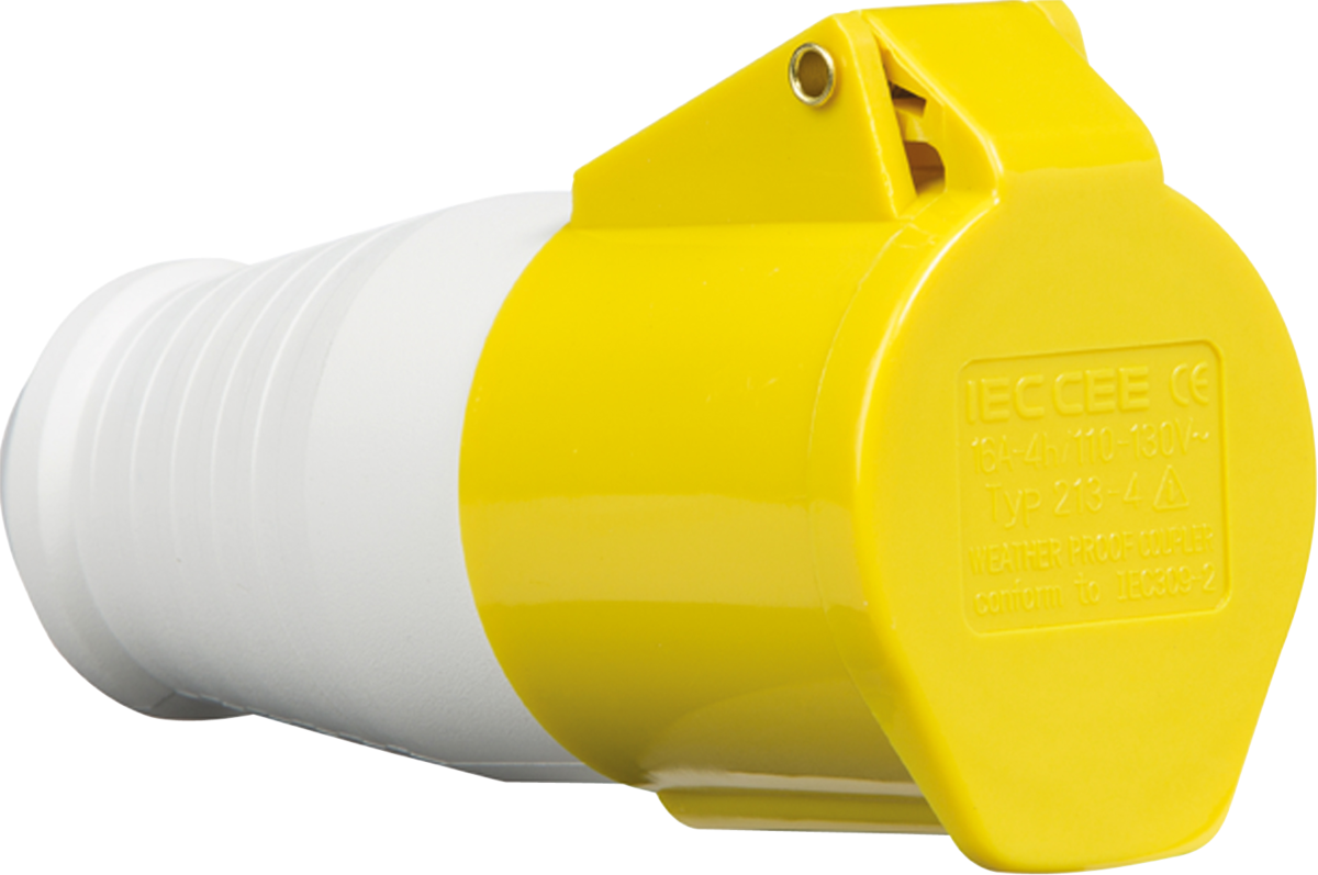 Knightsbridge 110v IP44 16A 2P+E Yellow Connector IN002