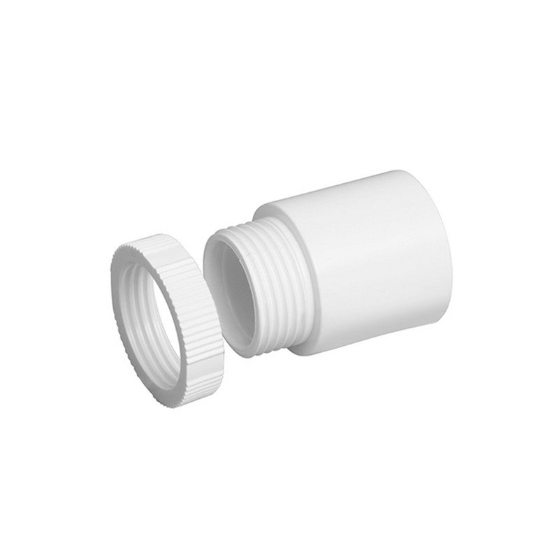 Bendex 25mm White Male Adaptor with Lock Ring A25LRWH