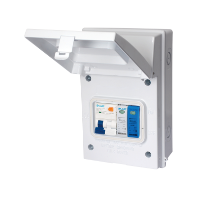 Live Electrical IP65 White 4 Way Metal 40A DP C Curve RCBO & 20/40kA DP Surge Protection Device SPD EV Charging Unit AGU4-SNR