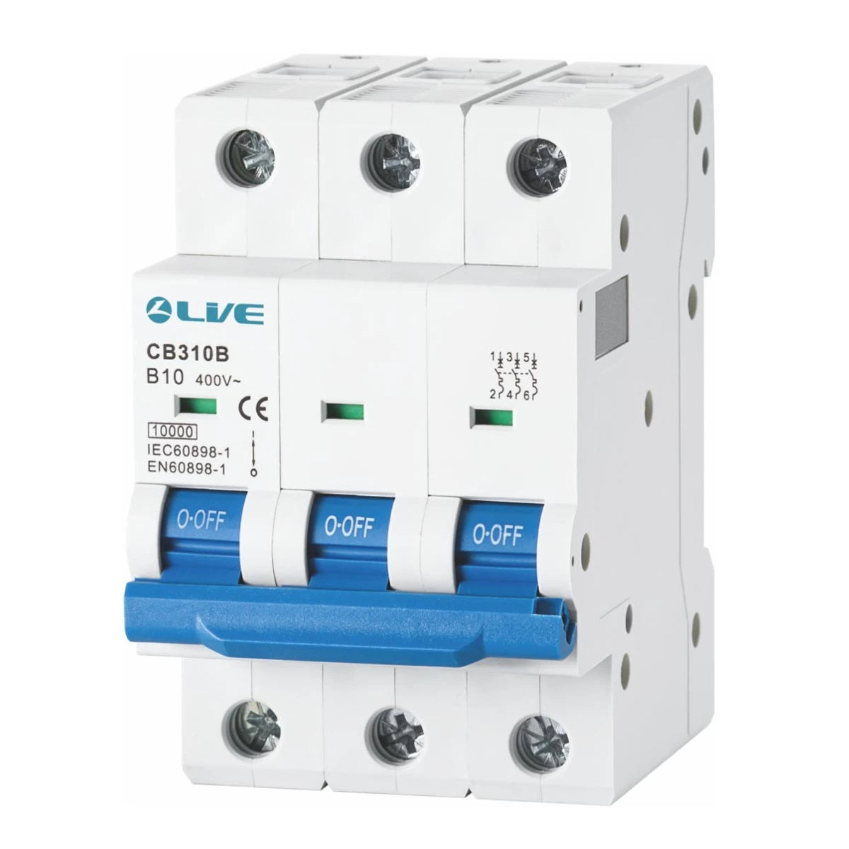 Live Electrical 20A 3 Pole B Curve 10kA MCB CB320B