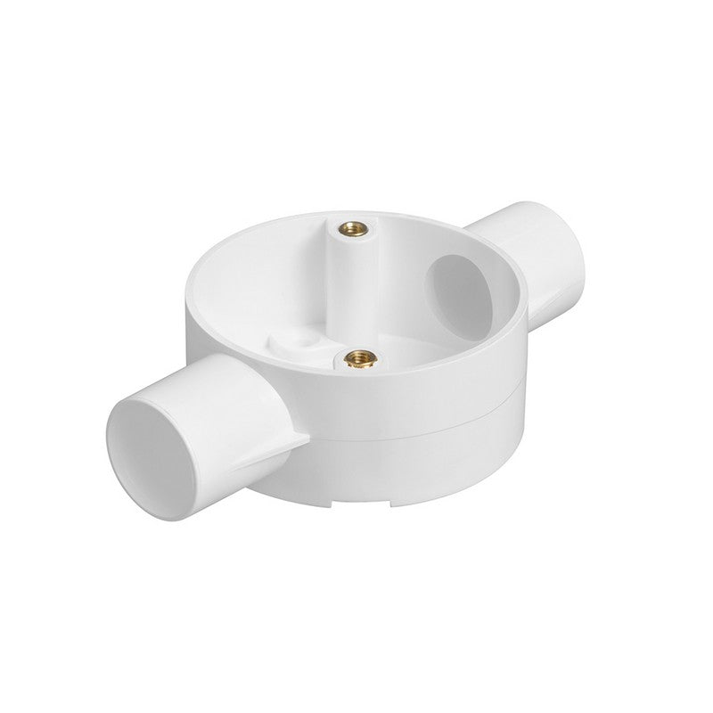 Bendex 25mm White 2 Way Through PVC Conduit Box CJB252WTWH