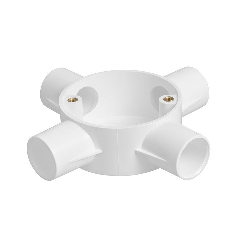 Bendex 25mm White 4 Way Intersection PVC Conduit Box CJB254WTWH