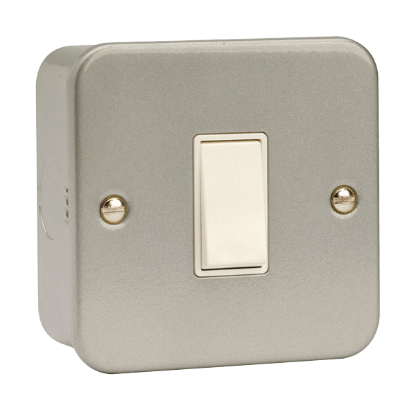 Click Essentials 10AX 1 Gang 2 Way Plate Switch Metal Clad CL011