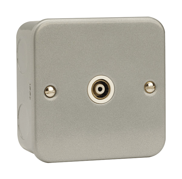 Click Essentials Single Coaxial Socket Outlet Metal Clad CL158
