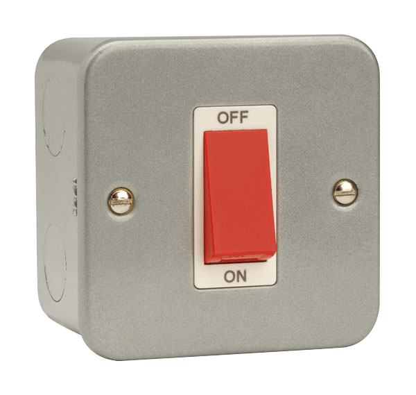 Click Essentials 45A DP 1 Gang Plate Switch Metal Clad CL200