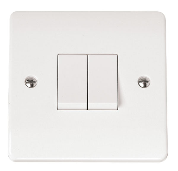 Click Mode 10AX 2 Gang 2 Way Plate Switch CMA012
