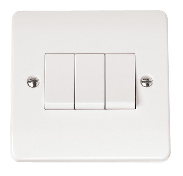 Click Mode 10AX 3 Gang 2 Way Plate Switch CMA013