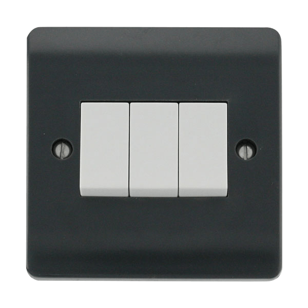 Click Part M 10AX 3 Gang 2 Way Plate Switch CMA013AG