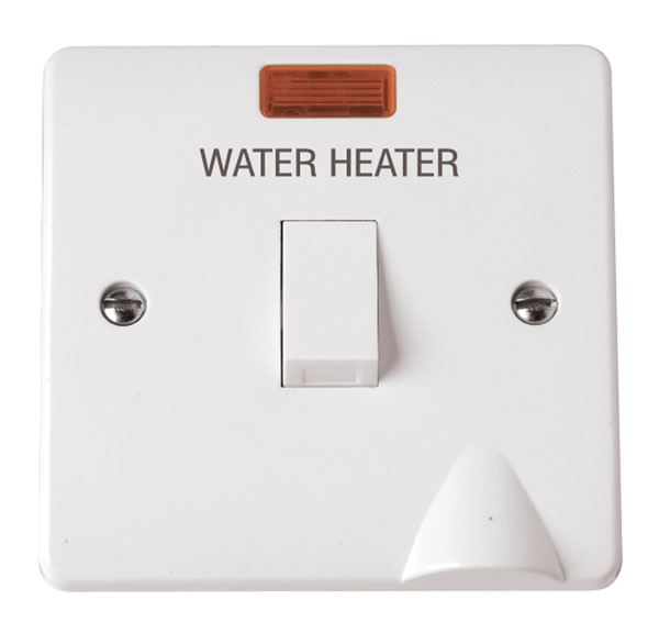 Click Mode 20A DP Water Heater Switch with Neon & Flex Outlet CMA046