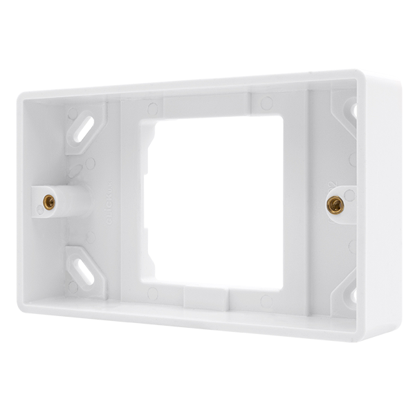 Click Mode 1 Gang to 2 Gang Converter 25mm Pattress Back Box CMA092