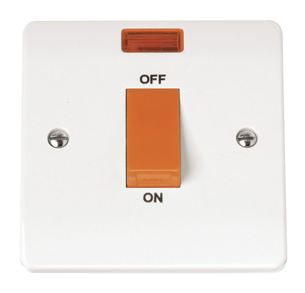 Click Mode 45A DP 1 Gang Plate Switch with Neon CMA201
