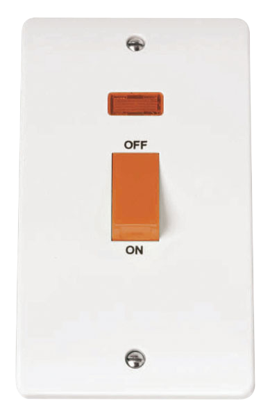 Click Mode 45A DP 2 Gang Plate Switch with Neon CMA203