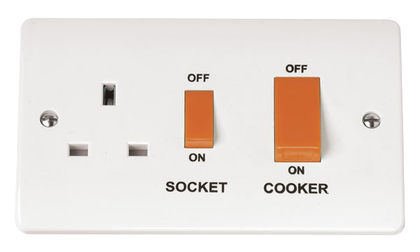 Click Mode 45A DP Switch with 13A DP Switched Socket Outlet CMA204
