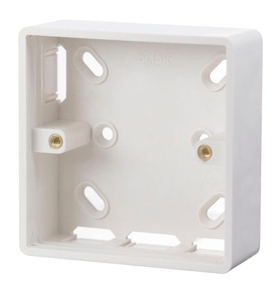 Click Mode 1 Gang 29mm Trunking Knock Out PVC Back Box CMA230
