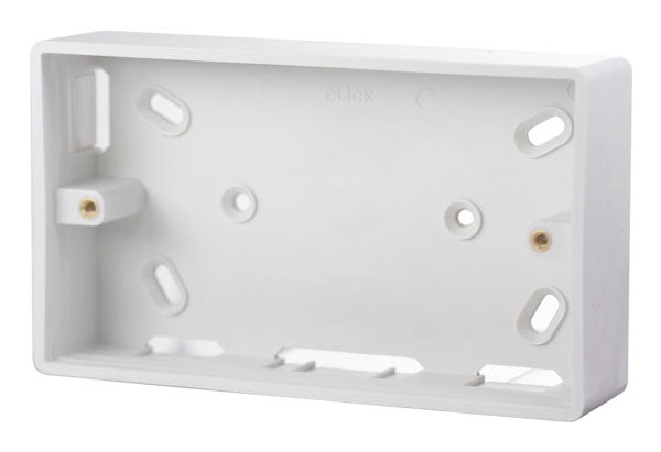 Click Mode 2 Gang 29mm Trunking Knock Out PVC Back Box CMA235