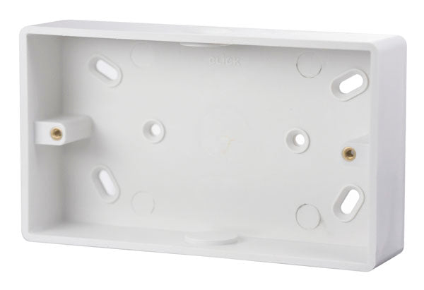 Click Mode 2 Gang 29mm Conduit Knock Out PVC Back Box CMA245