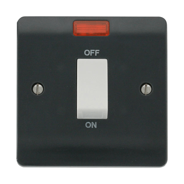 Click Part M 45A DP 1 Gang Plate Switch with Neon CMA501AG