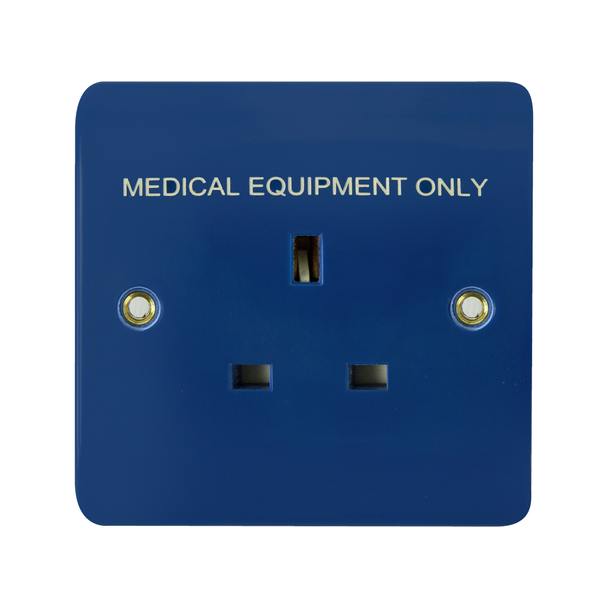 Click Mode Blue Medical 1 Gang 13A Unswitched Socket Twin Earth CMA630BL