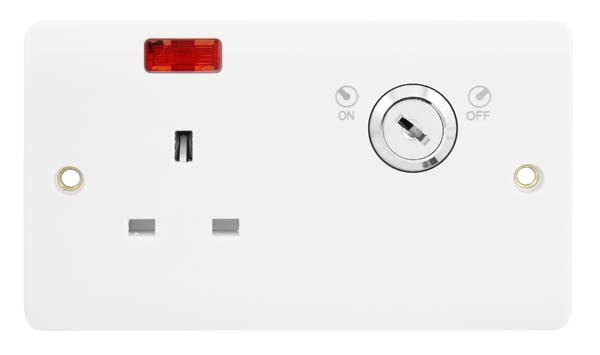 Click Mode 13A DP Key Lockable Switched Socket with Neon CMA675
