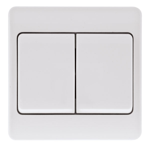 Click Mode 10AX 2 Gang 2 Way Wide Rocker Switch CMA812
