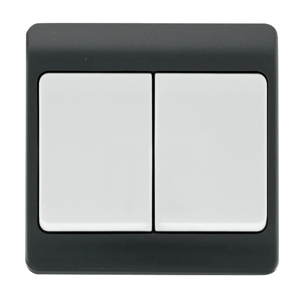 Click Part M 10AX 2 Gang 2 Way Wide Rocker Switch CMA812AG