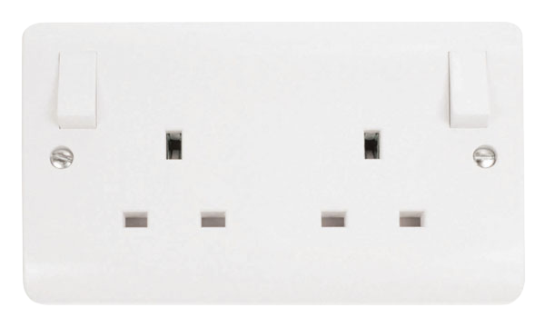 Click Mode 2 Gang 13A DP Switched Socket with Outboard Rockers CMA836