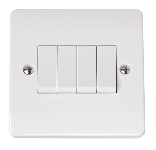 Click Mode 10AX 4 Gang 2 Way Single Plate Switch CMA9014
