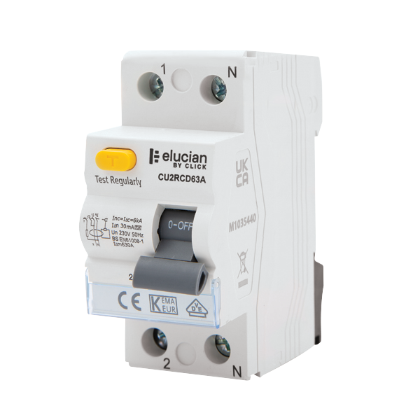 Click Elucian 80A 30mA Type A 2 Pole RCD CU2RCD80A