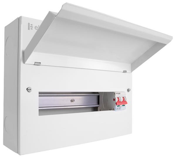 Click Elucian 14 Way (12 Free) Metal Consumer Unit with 100A Mains Switch CUEB14MS12