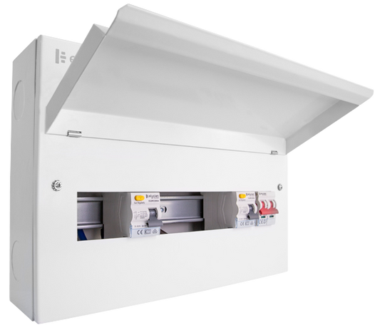 Click Elucian 16 Way (5+5 Free) Split Load Metal Consumer Unit with 100A Mains Switch & 2 x 80A RCDs CUEB16MSRCD10