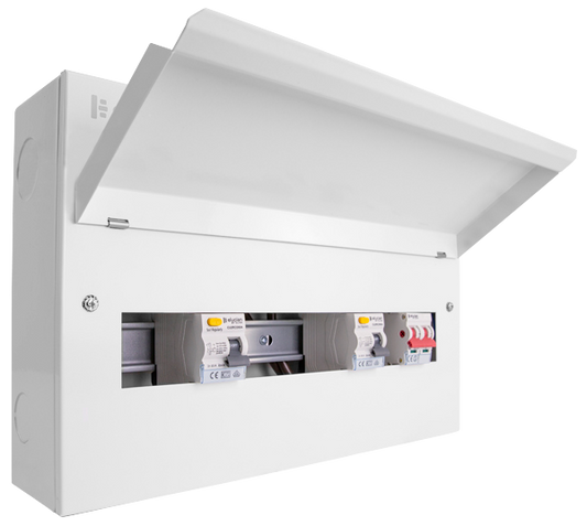 Click Elucian 18 Way (6+6 Free) Split Load Metal Consumer Unit with 100A Mains Switch & 2 x 80A RCDs CUEB18MSRCD12