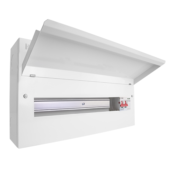 Click Elucian 22 Way (19 Free) Metal Consumer Unit with 100A Mains Switch & 2 Pole SPD CUEB22MSSP19