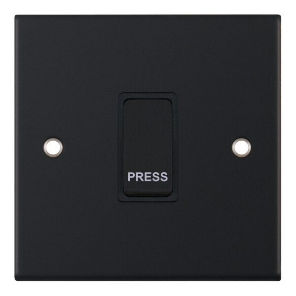 Selectric 5M 10A 1 Gang Push Switch Matt Black DSL11-06