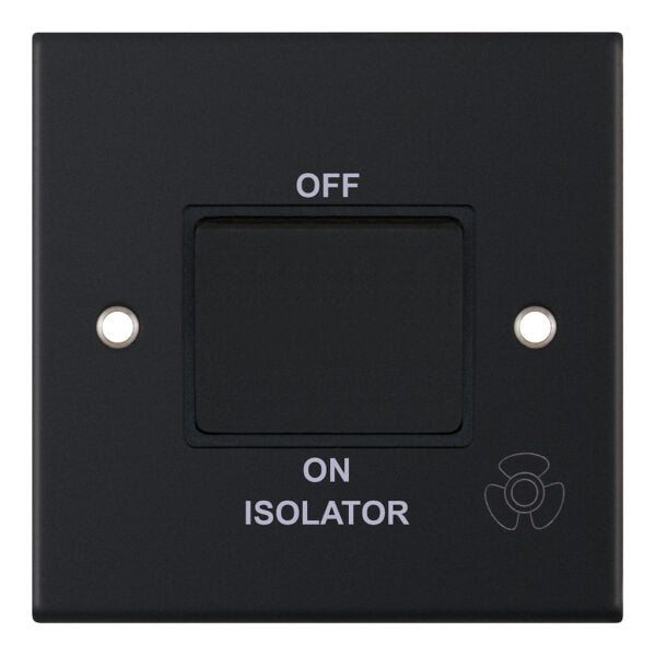 Selectric 5M 10A 3 Pole Fan Isolator Switch Matt Black DSL11-08