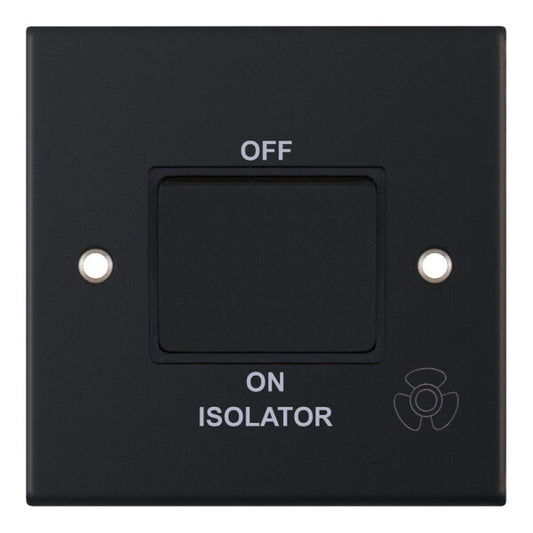 Selectric 5M 10A 3 Pole Fan Isolator Switch Matt Black DSL11-08