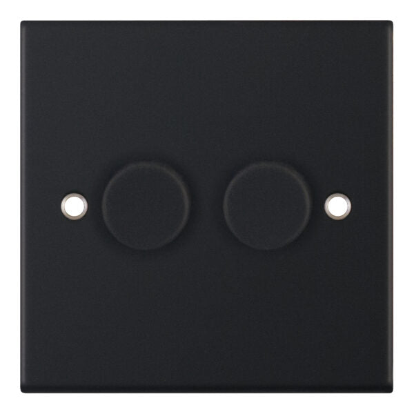 Selectric 5M 2 Gang 2 Way 5-100W LED Dimmer Switch Matt Black DSL11-65