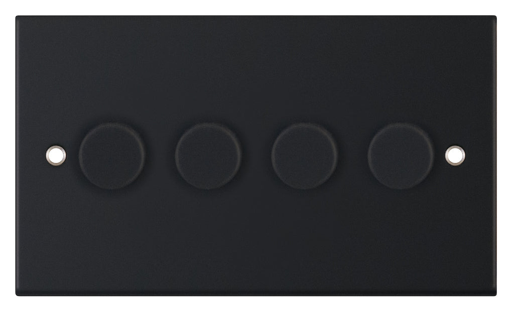 Selectric 5M 4 Gang 2 Way 5-100W LED Dimmer Switch Matt Black DSL11-67
