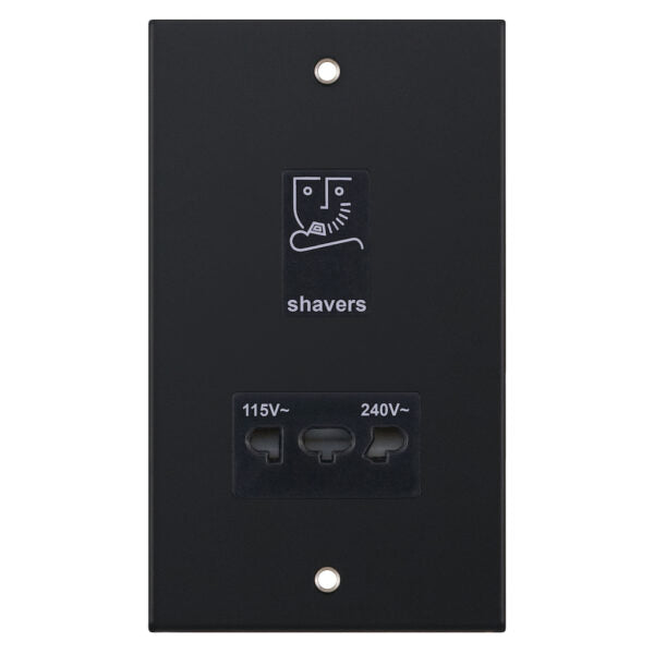 Selectric 5M 115V & 230V Dual Voltage Shaver Socket Matt Black DSL11-32